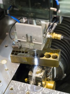 CNC wire cut machine cutting high precision mold parts